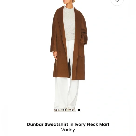 Varley Dunbar Sweatshirt on Revolve Small Ivory Fleck - Picture 5 of 10